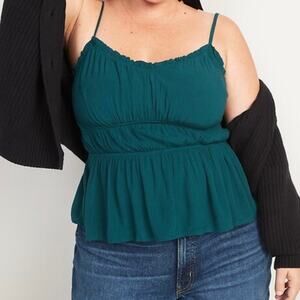 NWT OLD NAVY Teal Smocked Swing Cami Top Size 2X